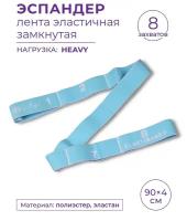 Эспандер Лента эластичная замкнутая с 8 захватами INDIGO HEAVY 97669F Голубой 90*4 см