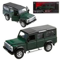 Машинка металлическая Uni-Fortune City Land Rover Defender, инерционная, темно-зеленый цвет, 1 шт