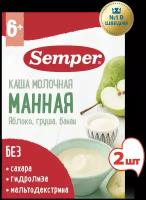 Каша Semper Манная с яблоком, гушей и бананом, с 6 месяцев, 180 г