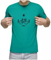 Мужская футболка «Велосипедный клуб» (XL, синий)
