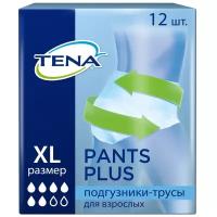 Трусы-подгузники для взрослых TENA Pants Plus, XL (extra Large), Unisex, 6 капель, Объем талии 120 - 160 см., 12 шт., 79271501