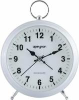 Часы-будильник с подсветкой в форме круга Apeyron d-12.4 см, арабский циферблат, бесшумный механизм с плавным ходом, белый, MLT2207-511-8