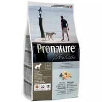 Pronature Holistic Adult All Breeds Сухой корм для взрослых собак всех пород с чувствительной кожей и для шерсти (с лососем и коричневым рисом), 340 г