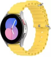 Силиконовый ремешок для часов Amazfit Bip GTS 2 4 mini Samsung 20 мм mm желтый