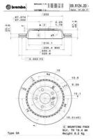 Диск Тормозной Задний Вентилируемый Brembo арт. 09. R124.21