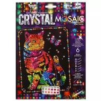 Набор для создания мозаики «Кот и бабочка» CRYSTAL MOSAIC, на тёмном фоне