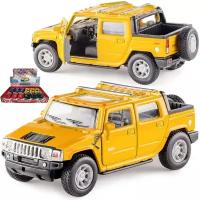 Машинка игрушка металлическая 1:40 2005 Hummer H2 SUT KT5097D инерционная / Желтый