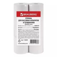 Чековая лента термобумага 80 мм (диаметр 69 мм, длина 60 м, втулка 18 мм) комплект 6 шт., BRAUBERG, 110894 110894