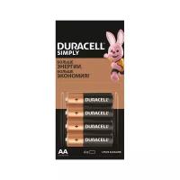 Батарейка Duracell Simply AA, в упаковке: 4 шт