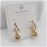 Бижутерия под золото Xuping Jewelry, женские серьги, медицинский сплав (медсплав), английский замок