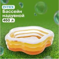 Бассейн надувной INTEX «Звезда», надувное дно, размер 185 х 180 х 53 см, от 3 лет, 56495NP, цвет желтый, белый