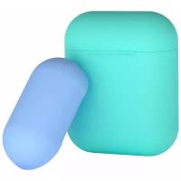 Кейс Deppa для AirPods двухцветный, mint/blue