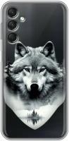 Полупрозрачный дизайнерский силиконовый чехол для Гэлакси А24 4Ж / Samsung Galaxy A24 4G Волк