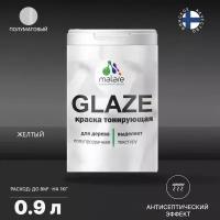 Краска акриловая Malare Glaze с тонирующим эффектом полуматовая Желтый 0.9 л 0.9 кг