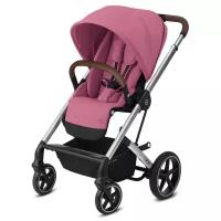 Прогулочная коляска Cybex Balios S Lux с дождевиком, Magnolia pink/silver frame, цвет шасси: серебристый