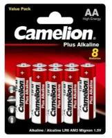 Camelion Батарейка Plus Alkaline BL8 LR6 LR6-BP5+3, батарейка,1.5В 8 шт. в уп-ке