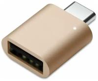 Адаптер переходник USB Type C (вход) - USB 3.0 (выход), золотистый, KS-is