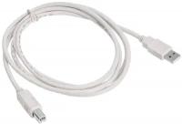 Кабель Buro Reversible USB A(m) USB B(m) 1.8м, серый, плоский