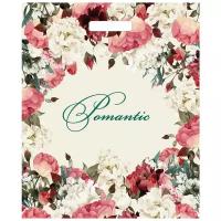 Пакет Комус полиэтиленовый Благородные цветы с вырубной ручкой 38х45 см (50 штук в упаковке)