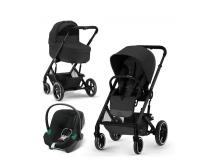 Коляска 3в1 Cybex Balios S Lux 2023 Moon Black с адаптером и дождевиком