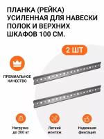 Планка (рейка, шина) усиленная для навески полок и верхних шкафов 2 шт. по 100 см