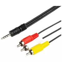 Кабель Atcom 3xRCA - jack 3.5 mm (AT7320), 1.8 м, черный