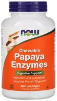 Papaya Enzymes (Жевательные Ферменты Папайи) 360 пастилок (Now Foods)