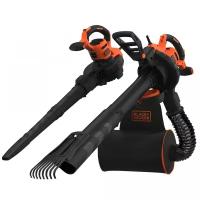 Воздуходув/пылесос садовый сетевой 3000 Вт, мусоросборник-рюкзак 72 л. BLACK+DECKER BEBLV301-QS