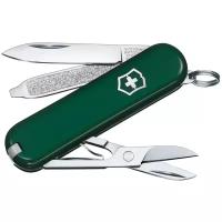 Нож-брелок Victorinox Classic, 58 мм, 7 функций, зеленый