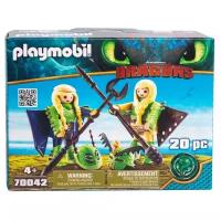 Набор с элементами конструктора Playmobil Dragons 70042 Забияка и Задирака в летном костюме