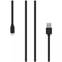 Кабель ROMBICA Digital MR-01 Black, USB - Apple Lightning, MFI (лицензия Apple), плоский, ПВХ, 1м, чёрный