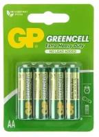 Батарейки солевые GP GreenCell AA/R6G - 4 шт. (цвет не указан)