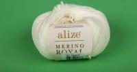 Пряжа Alize Merino royal молочный (62), 100%шерсть, 100м, 50г, 1шт