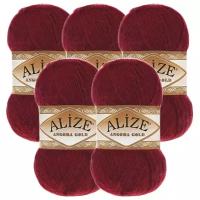 Пряжа Alize Angora Gold, 20 % шерсть, 80 % акрил, 100 г, 550 м, 5 шт., 57 бордовый 550 м