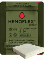 Комплект 3 штуки HEMOFLEX COMBAT Гемофлекс Комбат 7,5x160 см бинт Z-сложенный тактический медицинский гемостатический кровоостанавливающий Хитозан