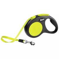 Поводок-рулетка Flexi New Neon tape S 5m 15kg yellow