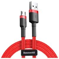 Кабель USB BASEUS Cafule USB - MicroUSB, 2.4А, 12W, 1 м, красный+черный