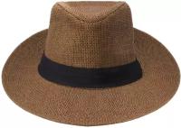 Шляпа летняя Федора, цвет коричневый, размер 58