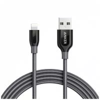 Кабель ANKER PowerLine+ USB - Lightning MFI (A8122), 1.8 м, серый