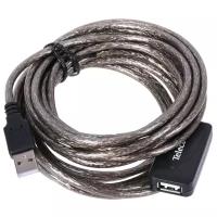 Удлинитель Telecom USB - USB (TUS7049), 5 м, серебристый