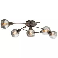 Люстра Globo Lighting Isla 54347-5, E14, 20 Вт, кол-во ламп: 5 шт., цвет арматуры: бронзовый, цвет плафона: серый