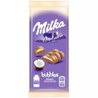 Шоколад Milka Bubbles молочный пористый с кокосовой начинкой, 92 г