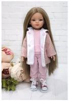 Комплект одежды и обуви для кукол Paola Reina 32 см (пальто, костюм и кеды), розовая клетка