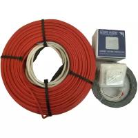 Нагревательный кабель для теплого пола Теплокабель ТК-1400 (одножильный), 1400Вт, 75м, 7,5м2, комплект с терморегулятором и монтажной лентой