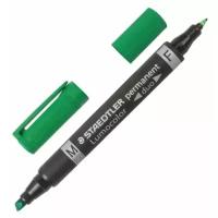 Staedtler Маркер перманентный Lumocolor Duo (348 B), зелeный