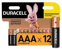 Батарейка алкалиновая Duracell Basic, AAA, LR03-12BL, 1.5В, блистер, 12 шт