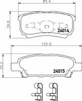 Колодки тормозные дисковые задн DODGE: CALIBER 06-, JEEP: COMPASS 06-, MITSUBISHI: LANCER седан 03-, LANCER универсал 03-, OUTLANDER 03- TEXTAR 2401401