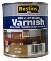Rustins Лак полиуретановый полуматовый Poly Varnish Satin Pine, цвет: сосна, 500 мл