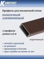 Профиль для москитной сетки поперечный алюминиевый коричневый 0,8 м 2 шт