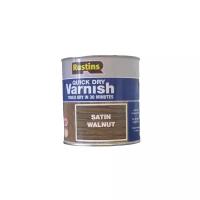 Лак для мебели и дерева защитный быстросохнущий . Rustins Quick Dry Varnish акриловый полуматовый цветной. Орех 1000мл